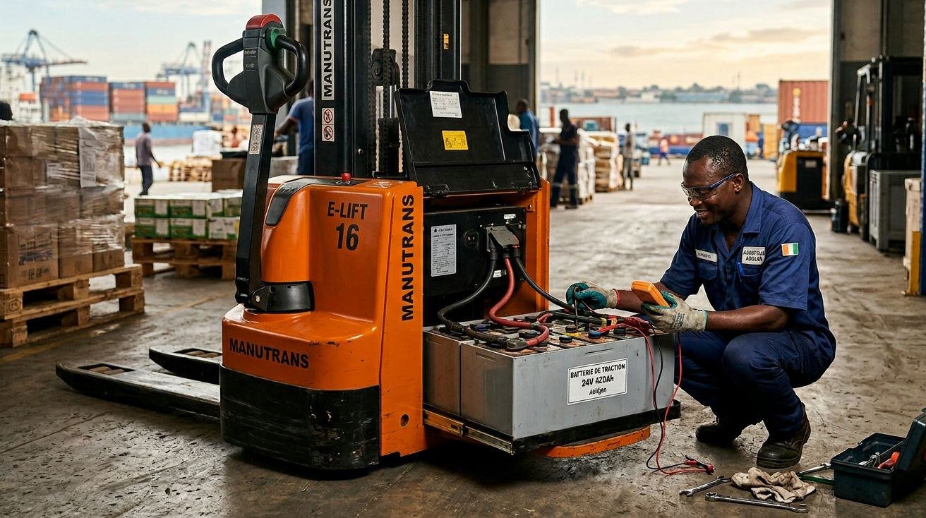 changer la batterie de votre gerbeur électrique à Abidjan