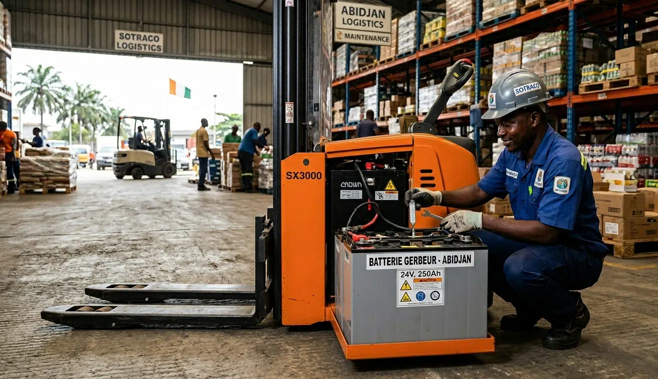 changer la batterie de votre gerbeur électrique à Abidjan